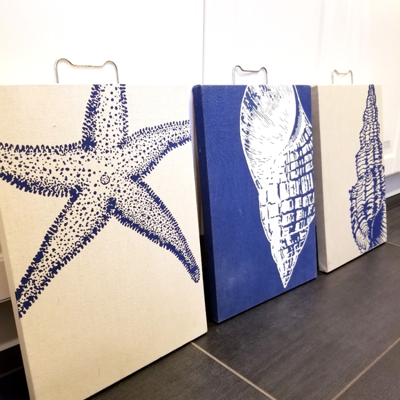 Other - (3) Seashell Printed Canvas Panels